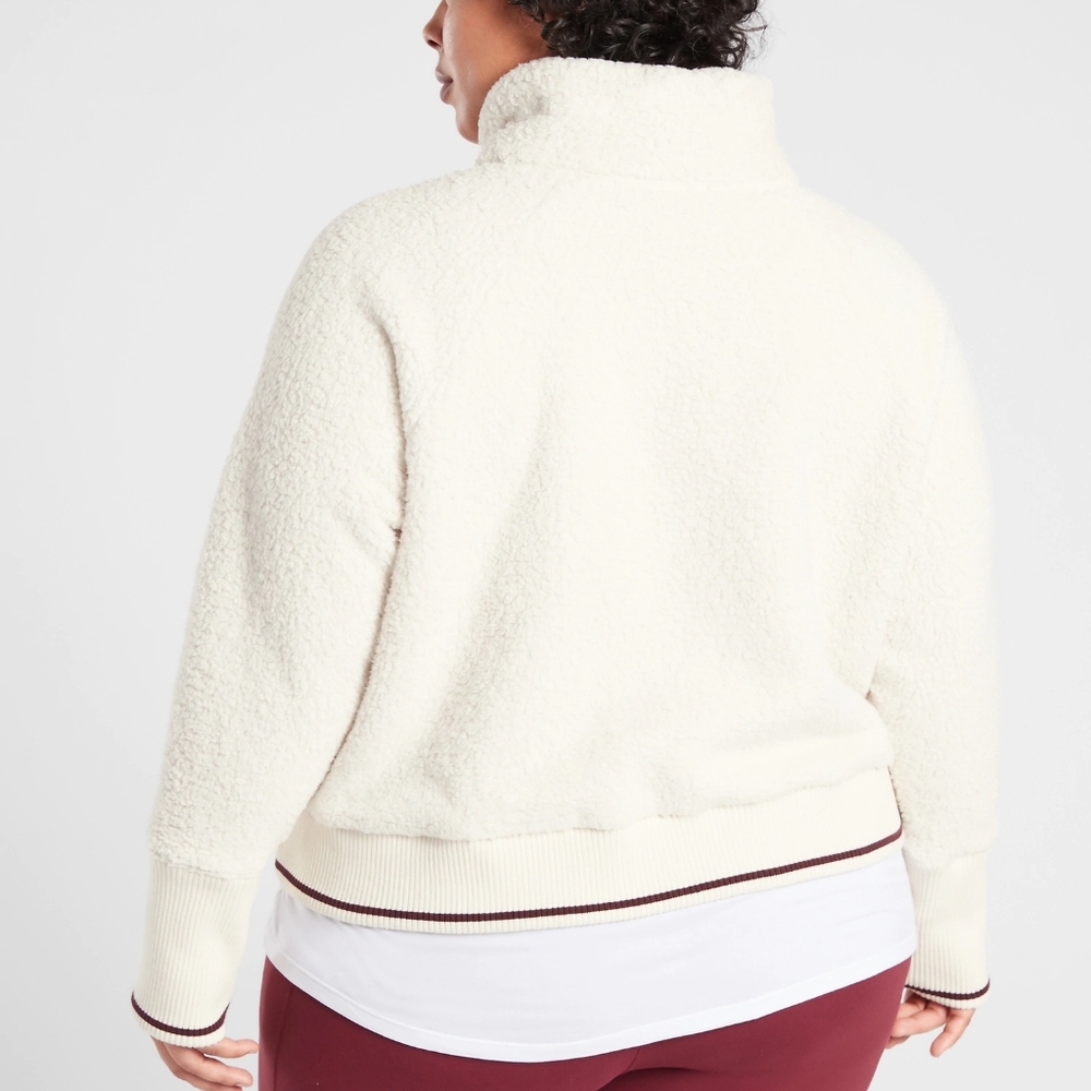 Athleta Cream Color Tugga Sherpa Jacket-2X - Picture 4 of 6